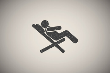 Poster - Drink, relax, resort, sitting icon vector illustration in stamp style