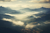 Fototapeta Dziecięca - view of cloudy mountain peaks