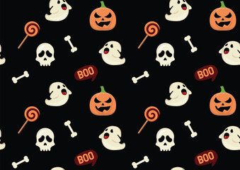 Happy halloween seamless pattern. horror; ghost; funny. Endless texture can be used for wallpaper, pattern fills, web page,background, surface. vector illustration