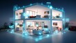 © Tazzi Art - Smart home concept connecting objects in the house interior with artificial intelligent technology