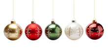 Christmas Decoration Balls Isolated On Transparent Background Cutout PNG