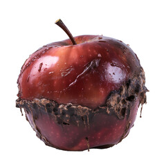 Wall Mural - Rotten apple on transparent background PNG