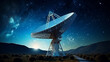 © Keitma - Radio telescope pointing to the sky at night with beautiful light