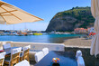 View of SantAngelo, a charming fishing village and popular tourist destination on island of Ischia in southern Italy. 
