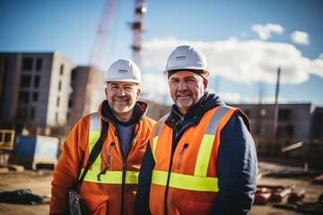 Leinwandbilder - An engineer looking forward in a protective helmet