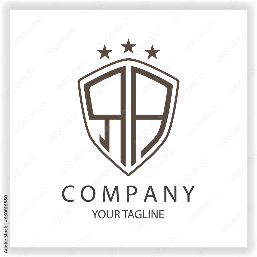 RA Logo monogram with shield shape isolated black colors on outline ...