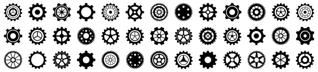 Wall Mural - gear wheel icon big set. machine gear icon. simple gear wheel collection. gear icons. vector illustr