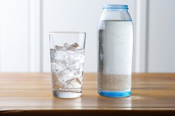 Sticker - bottle of pure water next to a can of soda