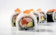 Set of sushi food background with copy space.  enerative ai