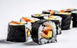 Set of sushi food background with copy space.  enerative ai