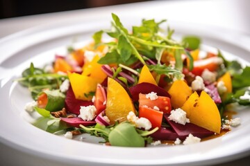 Sticker - close-up shot of a colorful salad on a white dish