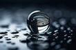 © Oleg - a close up of a water droplet on a surface.  generative ai