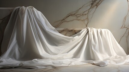 Marble Slab with Fabric Drape Shadow