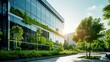 © aporn - Eco-friendly building modern city sustainable glass building Ecology concept Office building with green environment