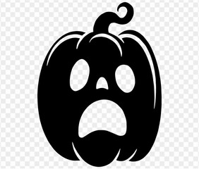 Wall Mural - Halloween pumpkin icon isolated on white background. Scary and funny pumpkin monster  face.Vector illustration