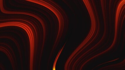 Wall Mural - twisted wave orange and yellow fractal line shine, change color. modern background animation