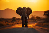 Fototapeta Perspektywa 3d - Large elephant in natural habitat