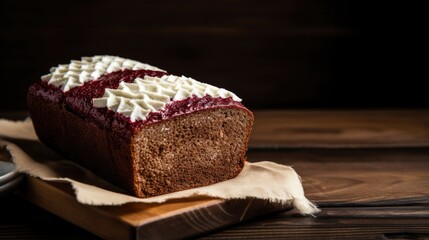 Latvian Independence Day dessert traditional rye bread decorated in national colors