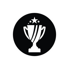 Winner trophy icon vector, symbol of victory event color editable on white background