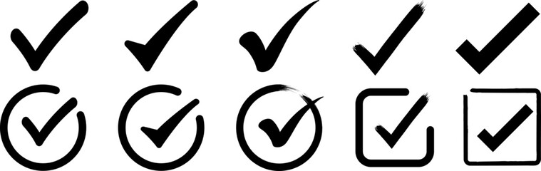Wall Mural - checkmark and x mark icon. approve and decline symbol.