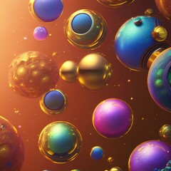 Aufkleber - 3d glassy luxury concept sphere shapes, minimal concept background. Ideal for luxurious and scientific designs, nano technology, microbiology, chemistry, biology, etc. Generative ai art.	