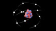 atomic model 3d illustration electron orbital spinning. can be used to explain electronic configuration, particle physics or radioactive energy fusion or fission