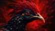 Red black Peacock.Generative AI