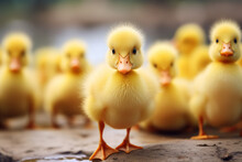 Selective Focus Of Yellow Duckling