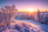 Fototapeta Natura - sunset in winter