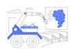 Harvesting and picking robots isolated cartoon vector illustrations.
