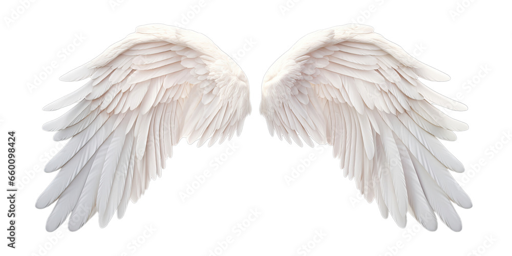 White angel wings isolated on transparent background PNG Stock Photo ...
