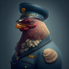 A Fat Chicken With Strong Details In A Prestigious Midcentury Uniform 