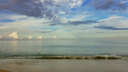 Wall Mural - beautiful landscape with tropical sea at morning, 4k