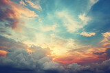 Fototapeta Most - Sunset Sunrise Sky with Colorful Clouds Graphic Resource, Generative AI
