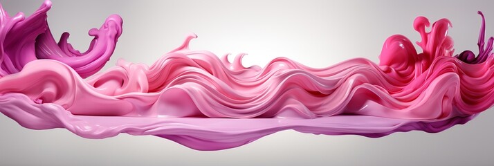 Wall Mural - pink splash forming beautiful swirls isolated on white background