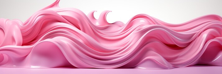 Wall Mural - pink splash forming beautiful swirls isolated on white background