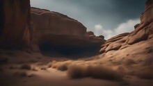 Fantasy Landscape Of Sandstone Rock Formations In The Desert. 3d Rendering