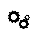 Fototapeta  - Settings gears (cogs) flat icon for apps and websites