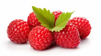 Wall Mural - A single wild strawberry is the subject of this image, set against a clean white background and skillfully isolated with a clipping path