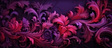 Baroque Pattern In Violet Red And Pink Colors Classical Luxury
