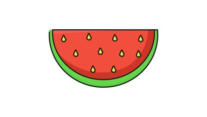 Wall Mural - The animation forms a moving icon of a piece of watermelon