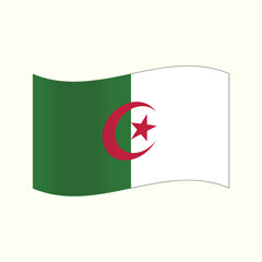 Wall Mural - vector flag of Algeria national emblems