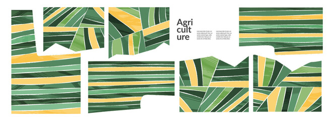 Wall Mural - set of abstract landscape vector background illustration. countryside with colorful texture. bundle 