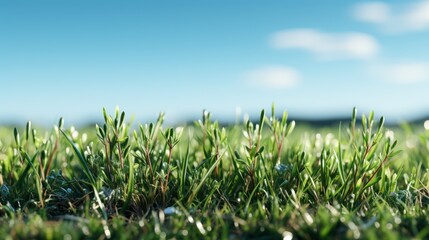 Wall Mural - green grass and blue sky