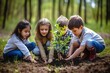 © BetterPhoto - children sit down a tree