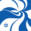 Abstract flag of Israel. White and blue colors are mixed in the background