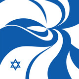Fototapeta Tulipany - Abstract flag of Israel. White and blue colors are mixed in the background