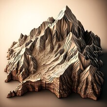 Mountains Made Of Wood Detailed Crags 