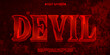 Dark Red Devil Editable Vector 3D Text Effect