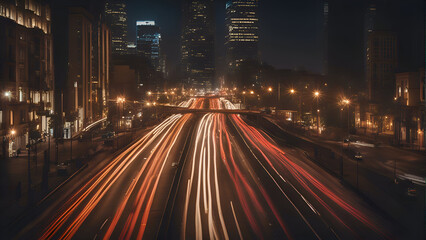 Wall Mural - Traffic in downtown Los Angeles. California. United States of America.